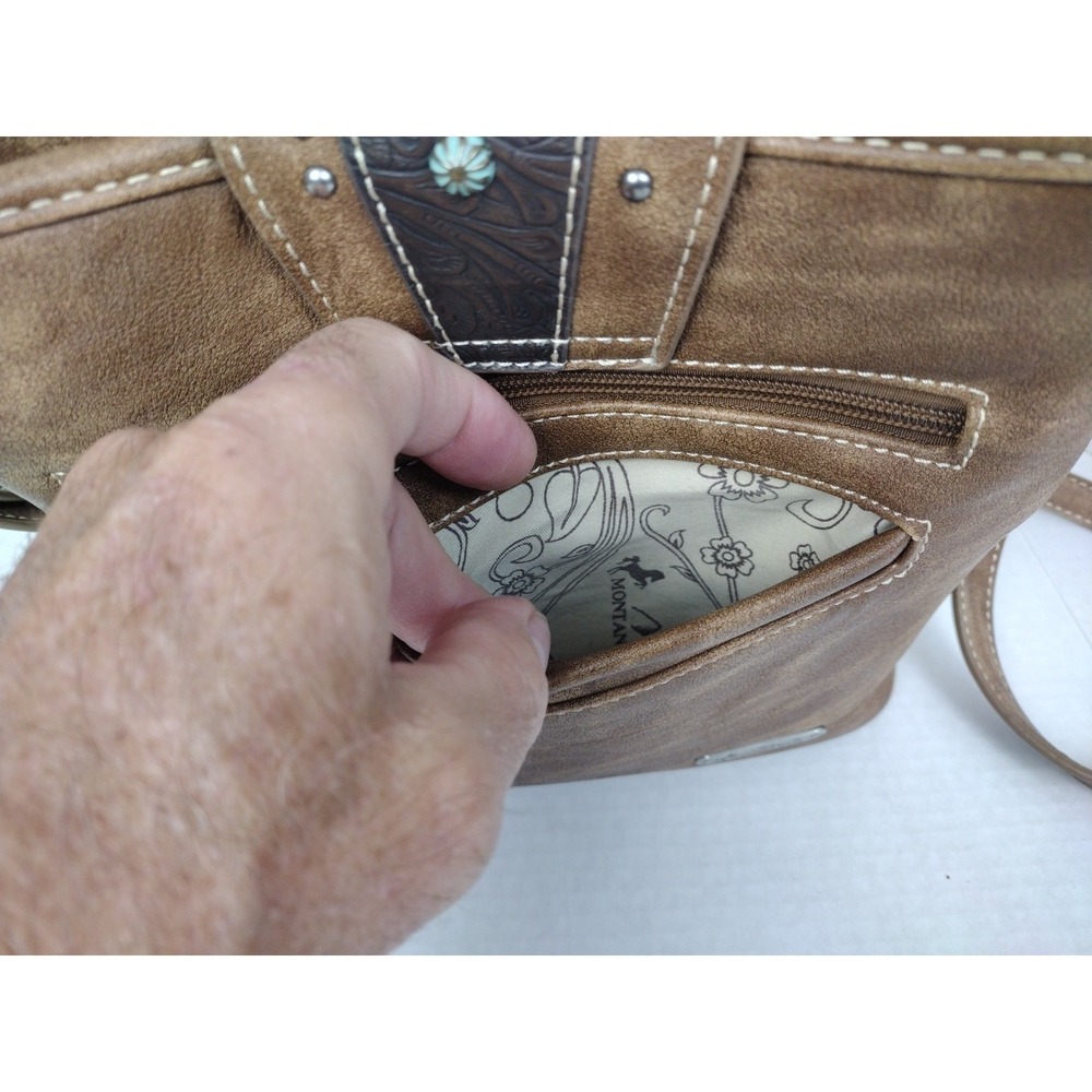 Montana West Turquoise Accent Embroidered Purse Handbag Western Vintage Look - Picture 12 of 16